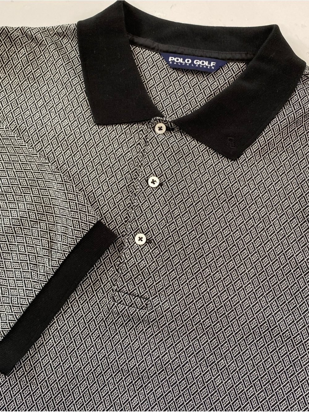 Polo Golf Ralph Lauren Black & White Geometric Short-Sleeve Polo